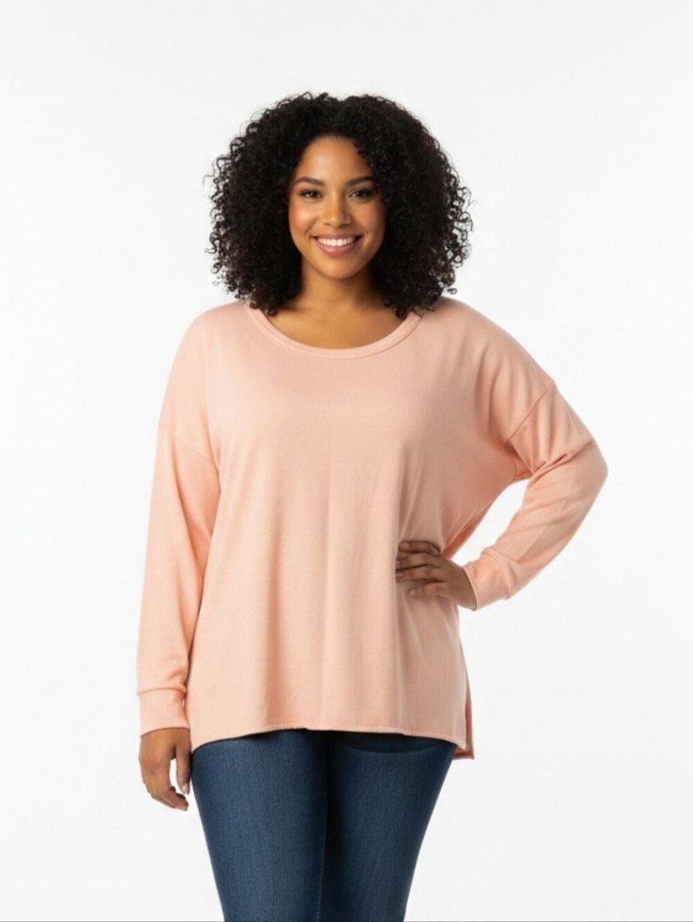 Buffalo David Bitton Soft Peach Relaxed Crewneck Sweatshirt